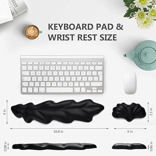 Miniatura 6 de Reposamuñecas para teclado, diseño ergonómico, almohadilla de teclado de espuma viscoelástica, almohadilla de muñeca para teclado y mouse, fácil de