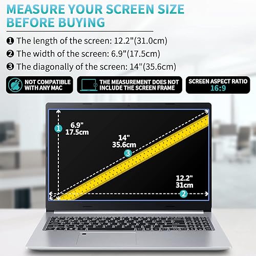 Miniatura 6 de Paquete de 2 unidades Protector de pantalla transparente para laptop de 156 pulgadas protector de pantalla para computadora portátil compatible con
