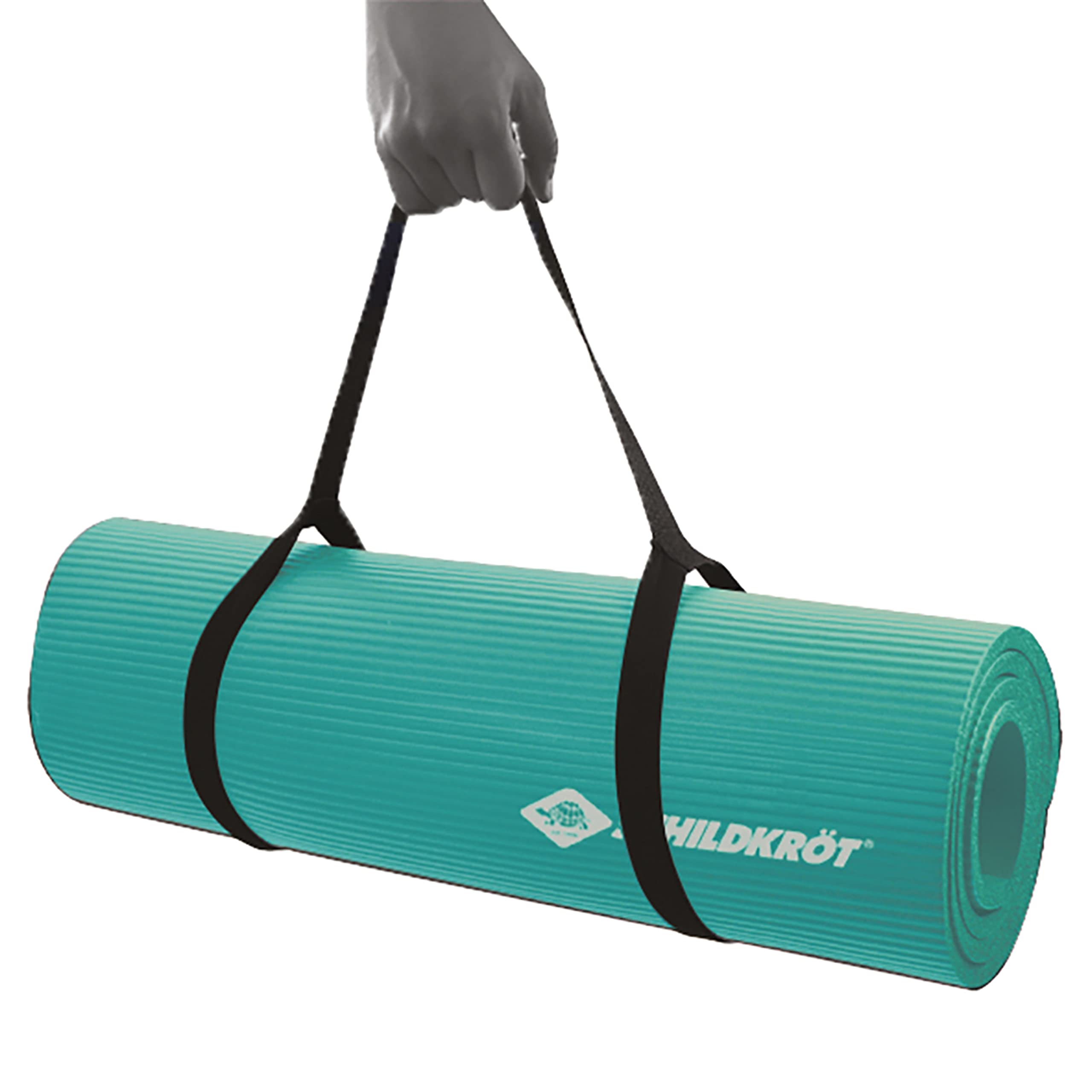 Schildkröt Fitnessmatte, 10 mm, rutschfeste Gymnastikmatte, mit Tragegurt, 183 x 61 x 1,0cm