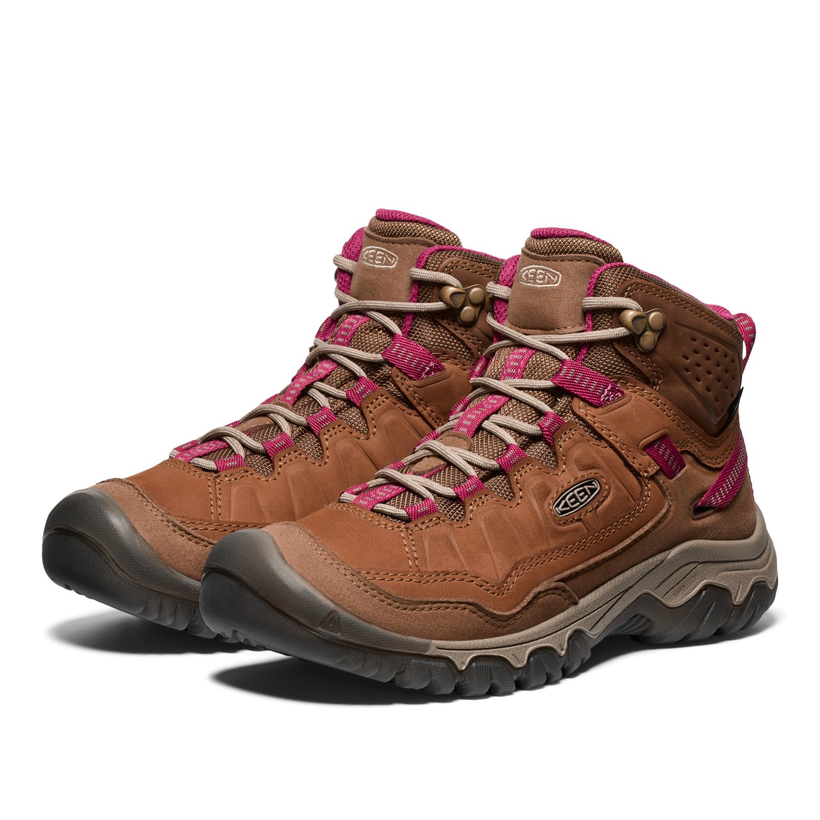 KEEN Damski Targhee 4 Średni Wysokość Trwały Wygodny Wodoodporny, Bison/Beaujolais, 38 EU