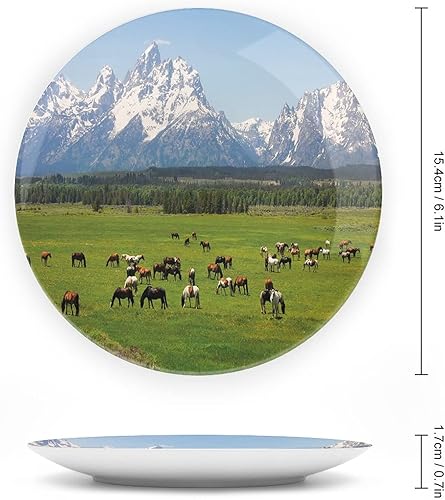 Miniatura 9 de XISUNYA Plato decorativo de 10 pulgadas, plato de vajilla de terror, diseño de bosque de fantasía mágica, estampado de hadas, otoño, para colgar en