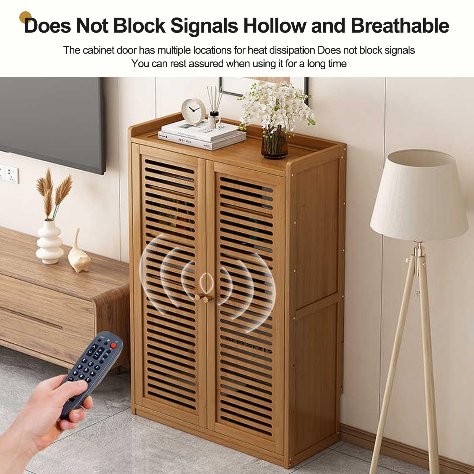 Router WiFi, ukryta szafka do przechowywania, stojąca, wielowarstwowy organizer na półki, do domu i biura, dyskretny modem, pudełko do przechowywania (czarny, 97 cm x 59 cm x 25 cm)