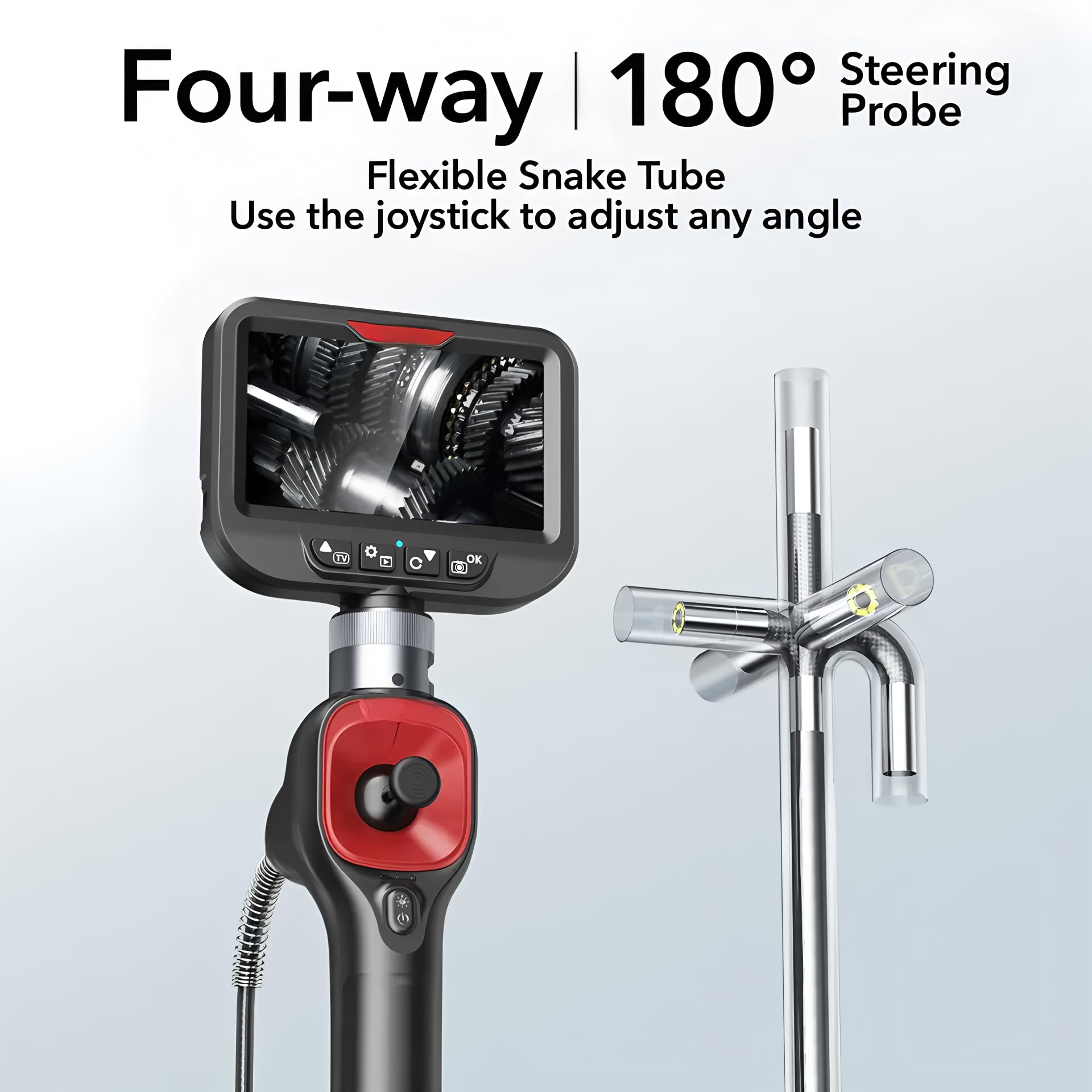 Fotocamera ispettiva 1080P con doppia lente da 6,2 mm e 2M, borescopio endoscopico impermeabile IP67 per l'ispezione di tubazioni, scarichi e muri