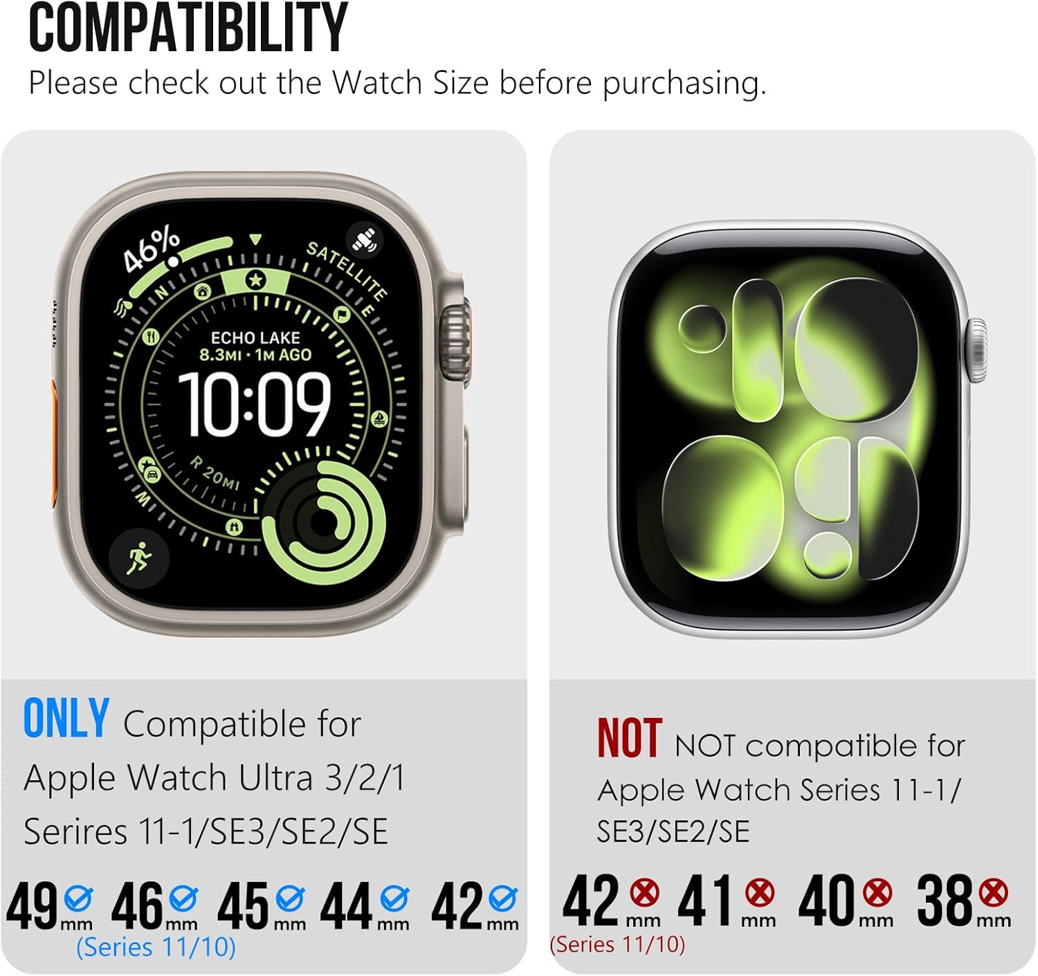 KADES Top Grain Genuine Leather Band for Apple Watch Ultra 3/2/1 49mm Men, Metal Connectors for Apple Watch Series 11/10/SE3/9/8/7/SE2/6/5/4/SE/3/2/1 46mm 45mm 44mm 42mm - Image 7