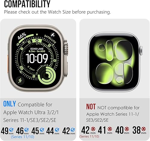 Miniatura 2 de Recomendado por NYT Wirecutter Correa de acero inoxidable compatible con Apple Watch Band Ultra 321 de 1.929 in Series 1110 de 1.811 in1.654 in