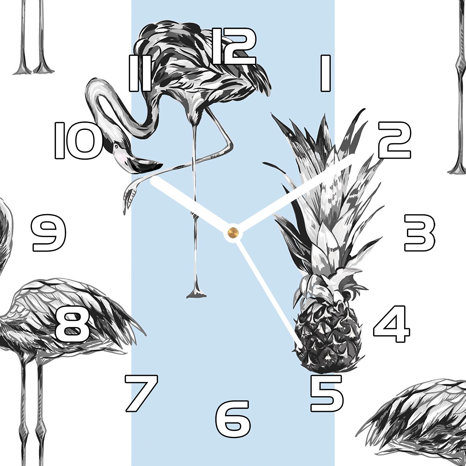 Horloge en verre securite Coloray 30x30 cm impression moderne aiguilles blanches