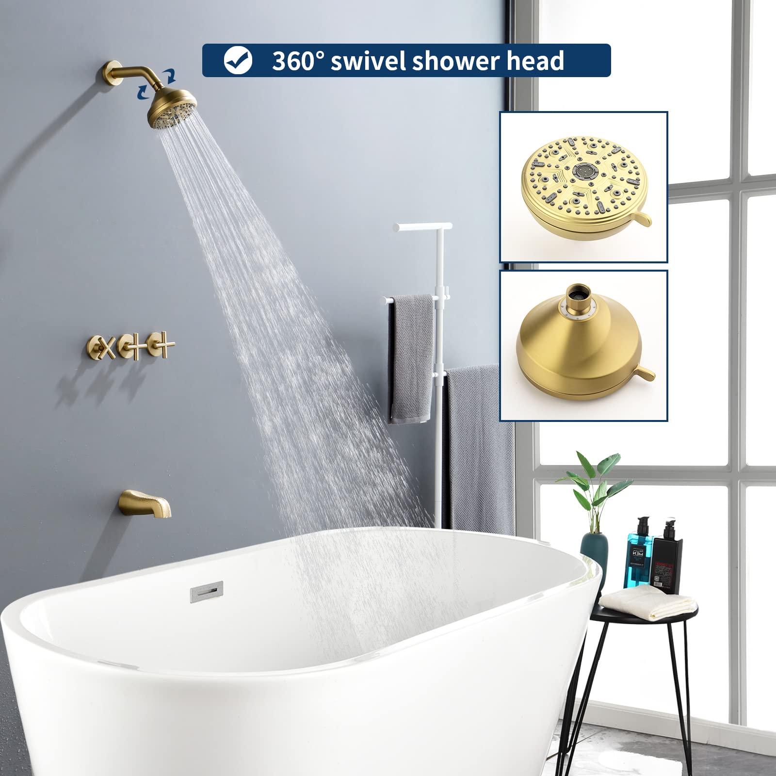 Bathtub Shower Faucet Sets Concealed Shower Faucet Set, Press Button