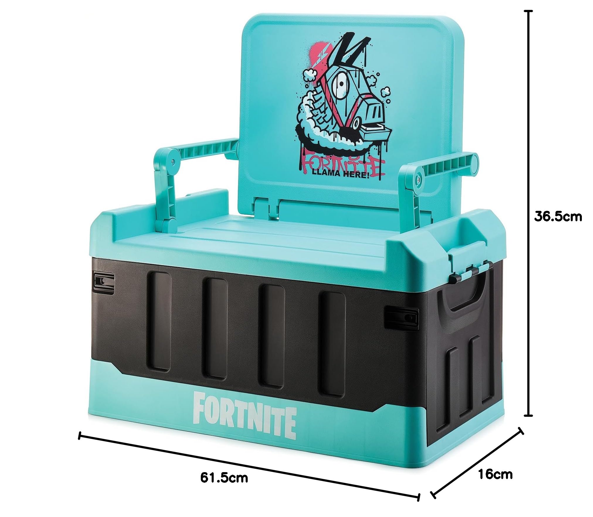 Numskull Coffre à jouets et chaise pliante 2-en-1 Fortnite – Organiseur d’accessoires gaming avec couvercle et poignées pour salons familiaux – Produit officiel Fortnite