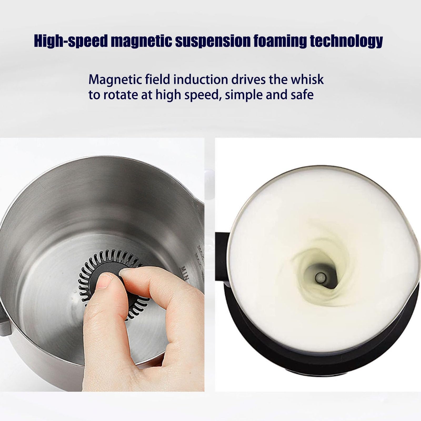 Espumador de leche automático de 500 W, 4 modos, inoxidable