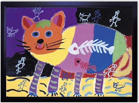 Amazon Co Jp Dx ポスター 子供地球基金 お腹いっぱいの猫 フレーム付き 黒 44cm 32cm 日本製 撥水 P A3 Kef F 18 0000 Bk ホーム キッチン