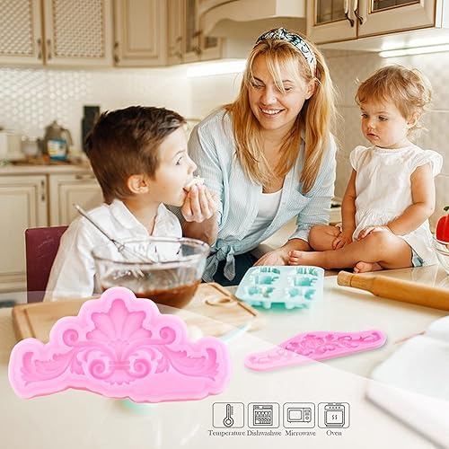 Miniatura 4 de Molde de silicona para fondant de encaje de estilo barroco, molde de filigrana para decoración de pasteles, decoración de cupcakes, caramelo de