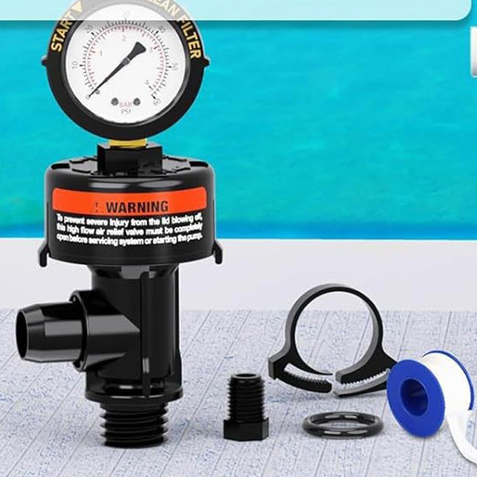 Valvola di rilascio 'aria per filtro piscina, valvola di scarico