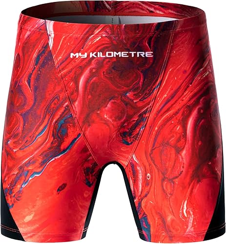 Miniatura 4 de MY KILOMETRE Bañadores de pierna cuadrada para hombre, de secado rápido, duraderos, atléticos, para entrenamiento de natación