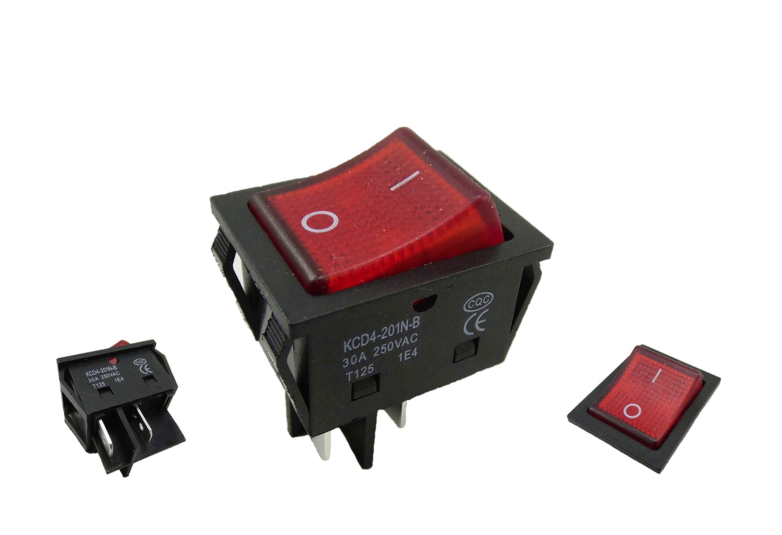 ZHIQIN Lot De 6 Interrupteurs à Bascule 2 Pôles 4 Broches Avec Couvercle Étanche - Rouge Et Vert 16A 250VAC