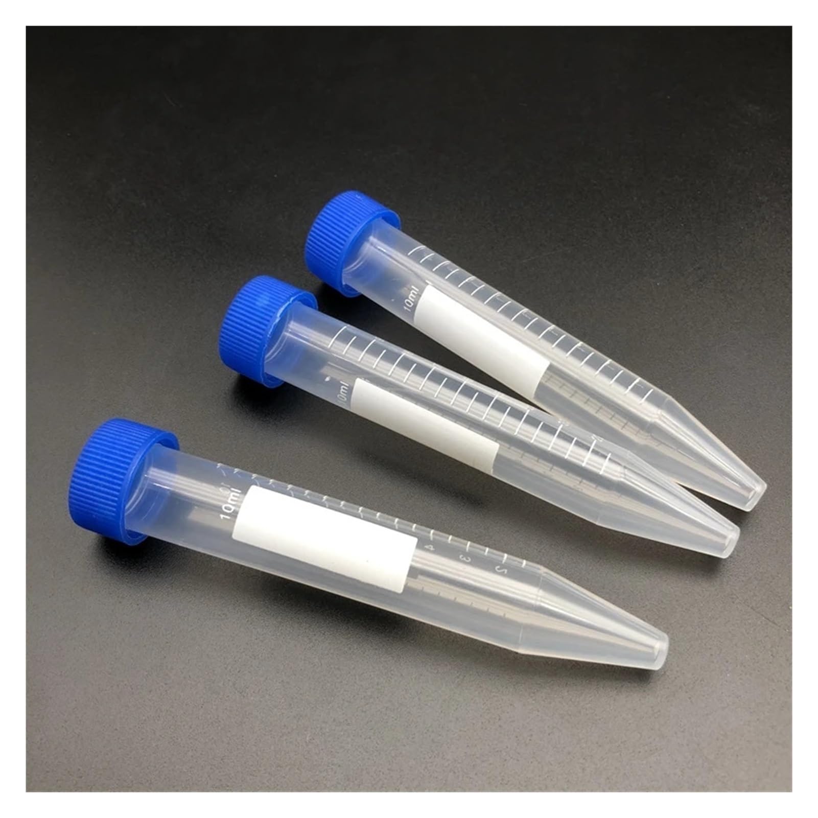 100 unids/lote tubo de centrífuga de plástico transparente de 10ml con tapa de rosca, microcentrífuga de PP de fondo afilado/cono, viales de muestra de prueba de plástico