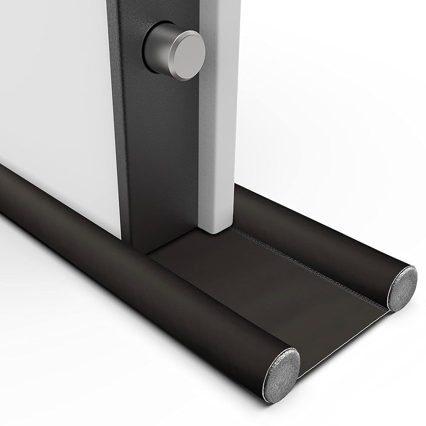 Immagine del prodotto Paraspifferi Impermeabile per Porte Blindate e Porte Interne | Barriera Acqua - Doppia Protezione | Previene Spifferi e Infiltrazioni di Acqua, Polvere, Luce, Insetti e Rumori (Nero Antracite)