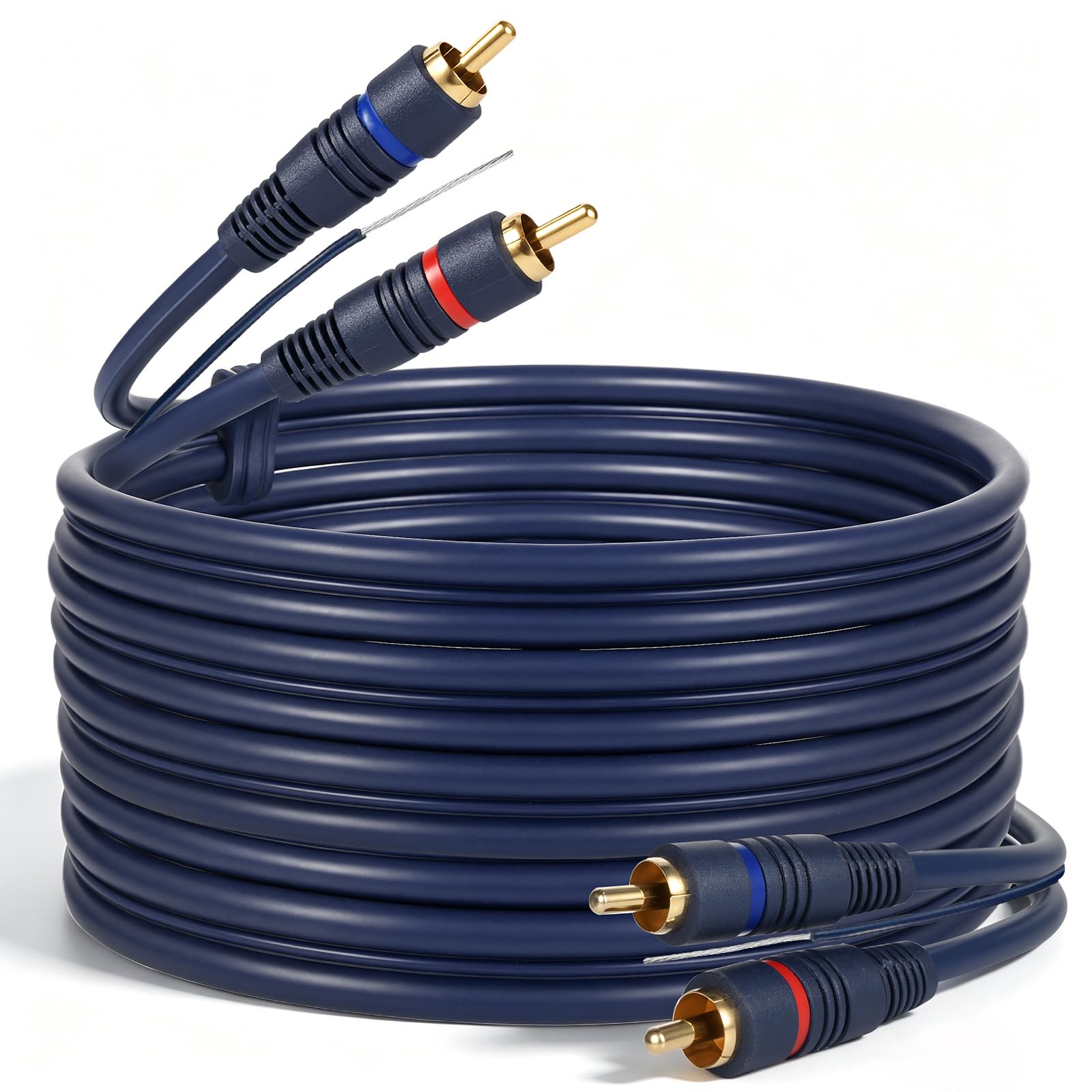 AUDIO TECHNICA RCA TRC7325 5M4本のワイヤーのセット RCA Cable with Ground Wire, 10ft Turntable Cable Gold Plated 2RCA