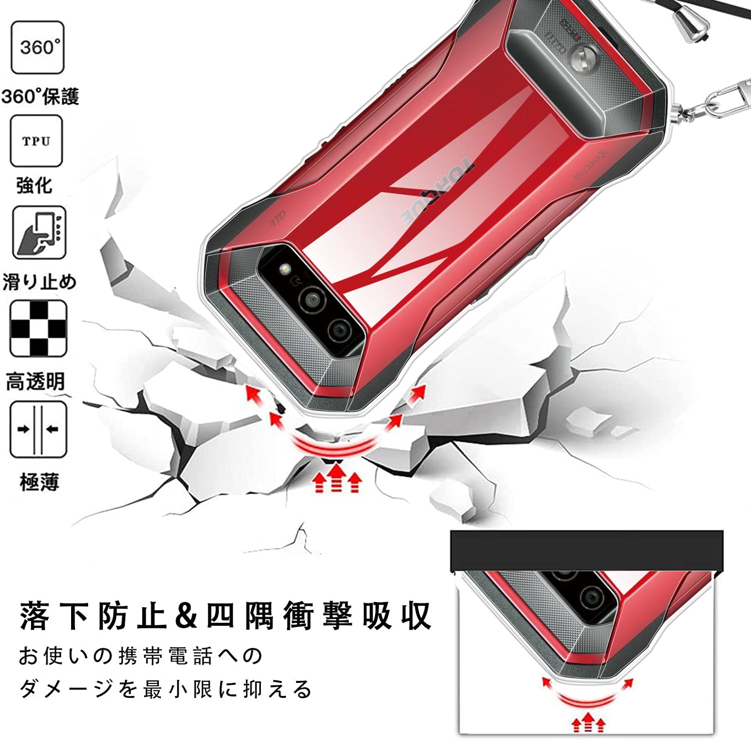 Amazon.co.jp: TORQUE 5G KYG01 クリア ケース ショルダー Kyocera