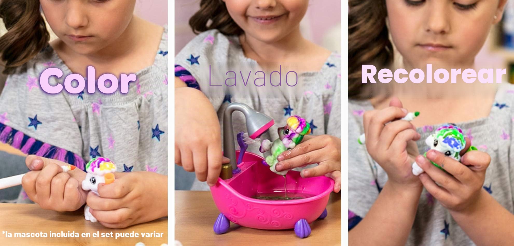 CRAYOLA Washimals - Super Set Actividad Color y Lavado con Cachorros con Bañera en Funcionamiento, óptimo como Regalo, Edad Recomendada: a Partir de 3 años