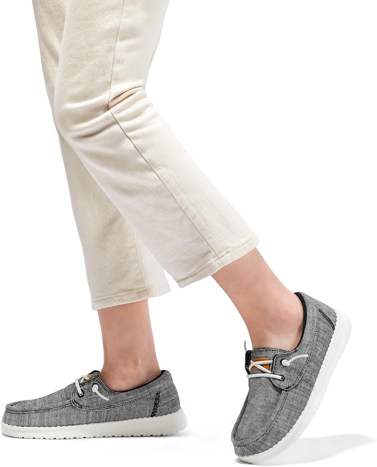 STQ Women Boat Shoes with Orthopedic Insole Slip On Business Casual Shoe for Plantar Fasciitis Lightweight Canvas Loafer - Image 2