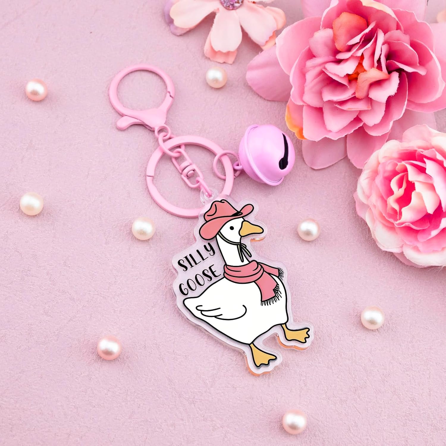 One Silly Goose Keychain Silly Goose Birthday Decorations Girls Goose Decor Gag Gifts For Women Men Book Accessories For Reading Lovers Teen Trendy Stuff Gifts For 14 Year Old Girl - Image 6