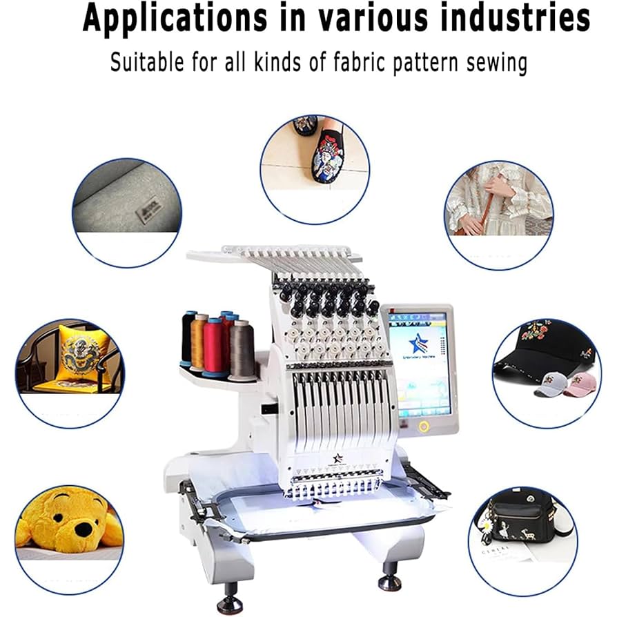 新品　SALE ミシン本体　12パターン　多機能　刺繍　電動　簡単　【123】 Amazon | 12針商業刺繍機、シングルヘッドインテリジェント