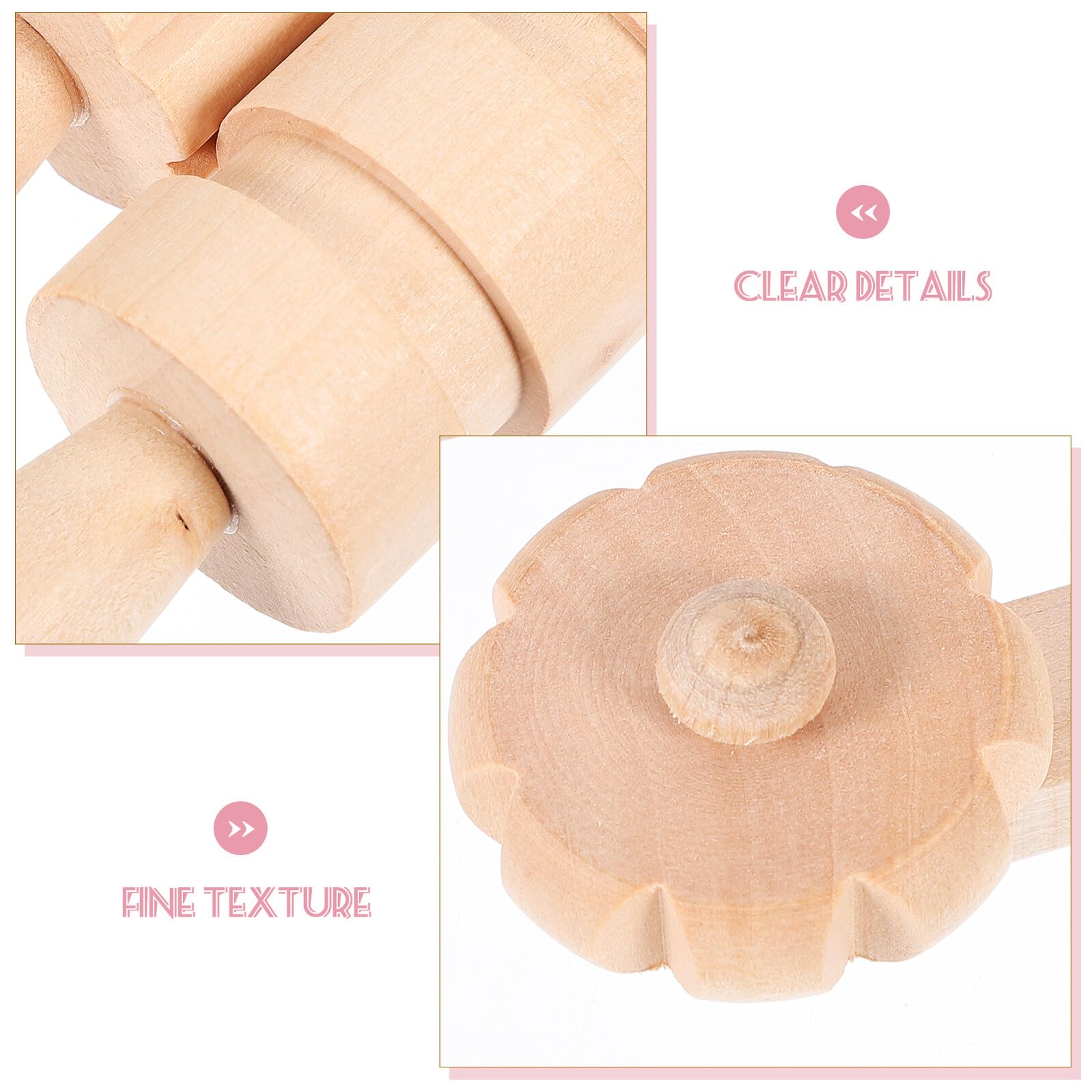 Rodillo de Textura para Arcilla de Madera Beige, 12 Piezas