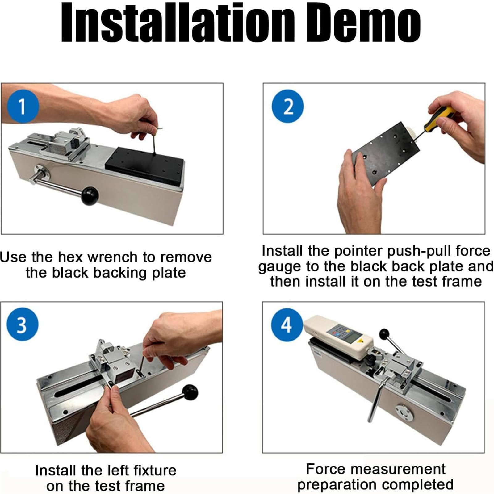 Misuratore di Spinta-Trazione Digitale Orizzontale Manuale,Tester di Forza di Trazione,Misuratore Forza Digitale Tester Spinta,Misuratore Spinta Alta Precisione