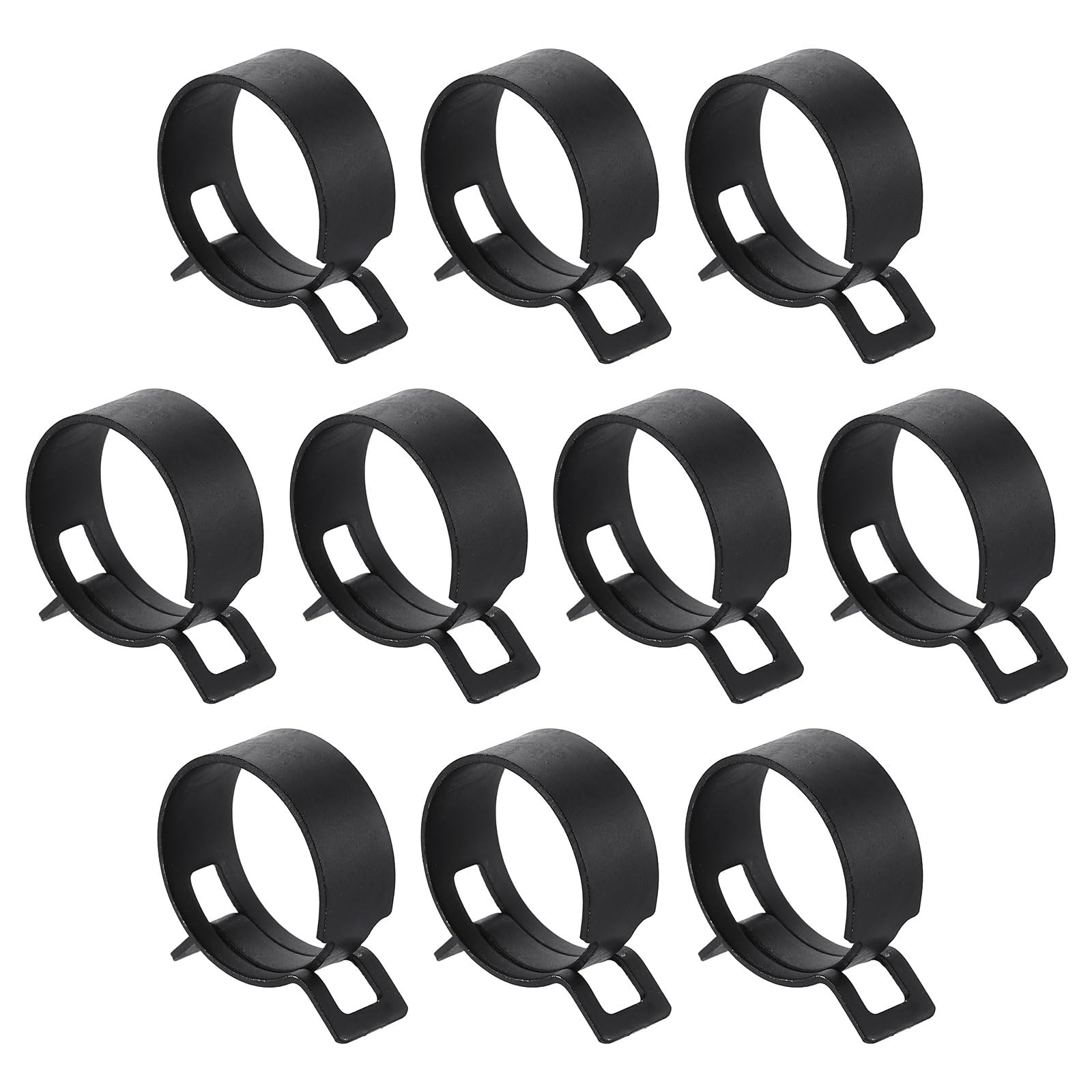 sourcing map 10pcs Spring Band Type Hose Clamps 26mm Fuel Line Hose Spring Clip Silicone Vacuum Hose Pipe Clamp Low Pressure Tube Clip Fastener, Black