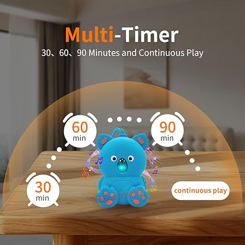 Miniatura 5 de Máquina de ruido blanco para bebés con altavoz Bluetooth y temporizador Ayuda portátil para dormir para bebés, música para dormir, sonidos