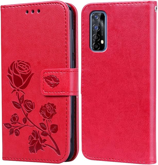 for Realme 7 Case, Premium Full Protection Leather Flip Wallet Phone Case for Realme 7 Cover Silicone Shockproof Bumper