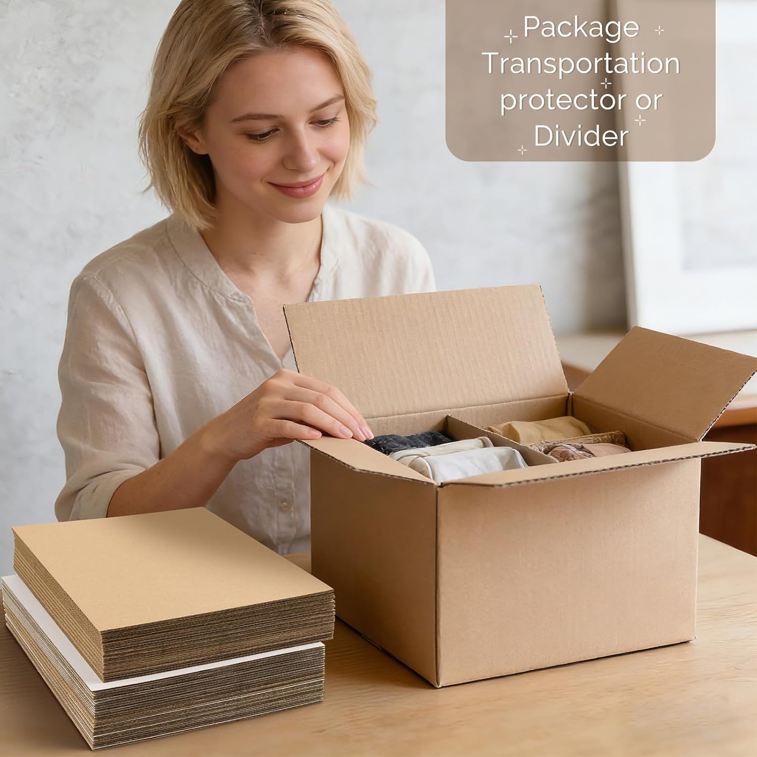 Golden State Art, 50 Pack 16x20 Corrugated Cardboard Sheets, Flat Cardboard Inserts Layer Pads for Packaging, Shipping, Mailing or Crafting Art