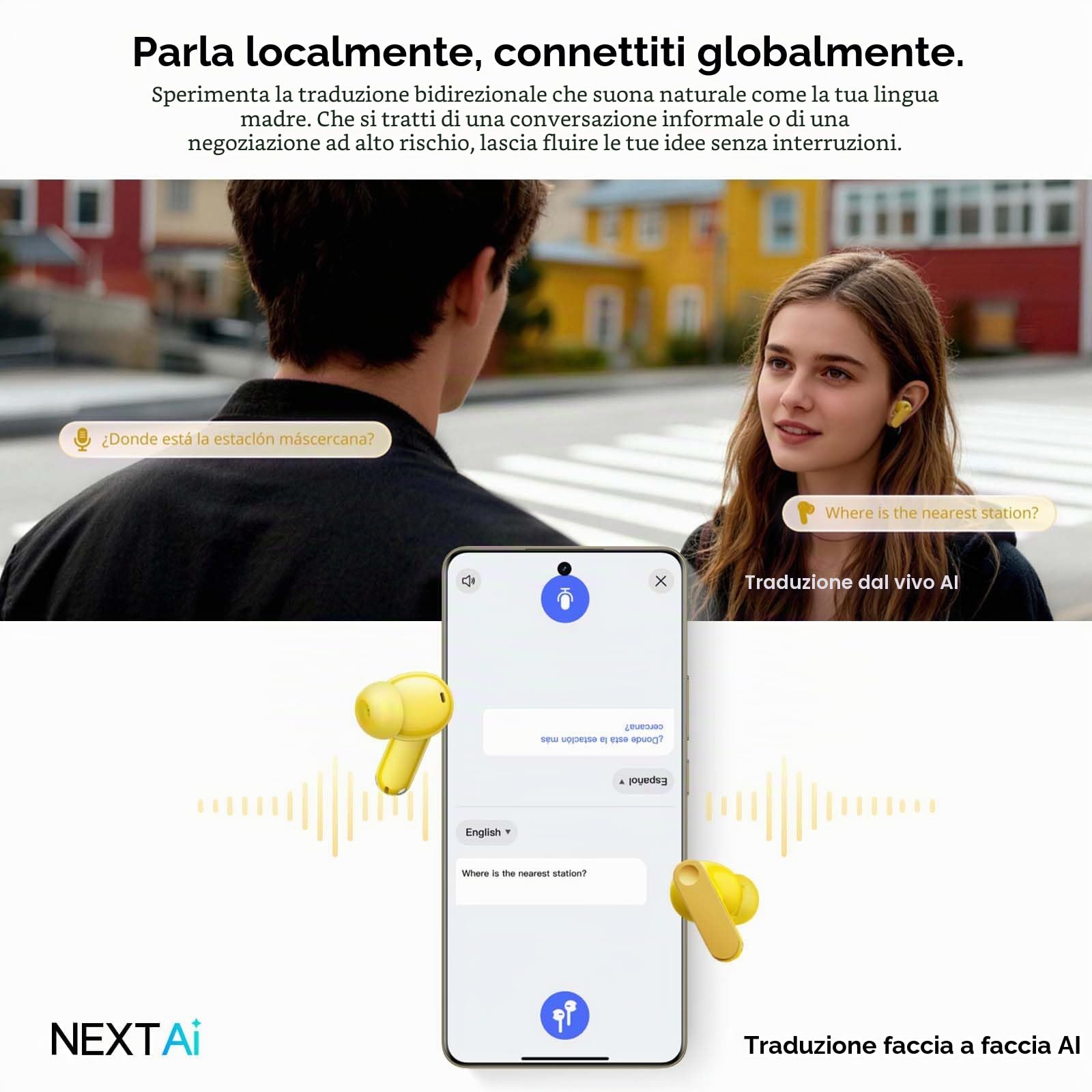realme Buds T500 Pro Cuffie Bluetooth, Auricolari Wireless con 50dB ANC Adattivo, 56h Autonomia Auricolari Bluetooth, TWS In-Ear con 12,4mm Hi-Res Audio Controller, Traduzione AI, BT 6.1 e IP55