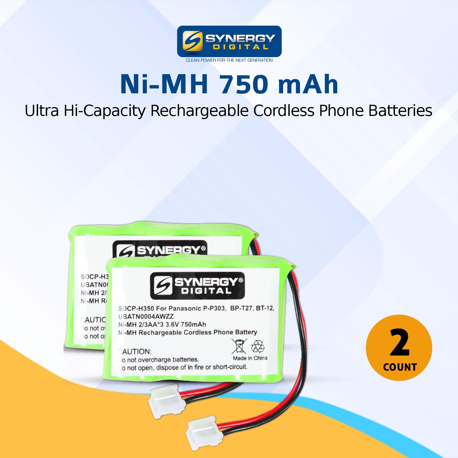 Energizer ER-P2419 Cordless Phone Combo-Pack includes: 2 x UL419 Batteries