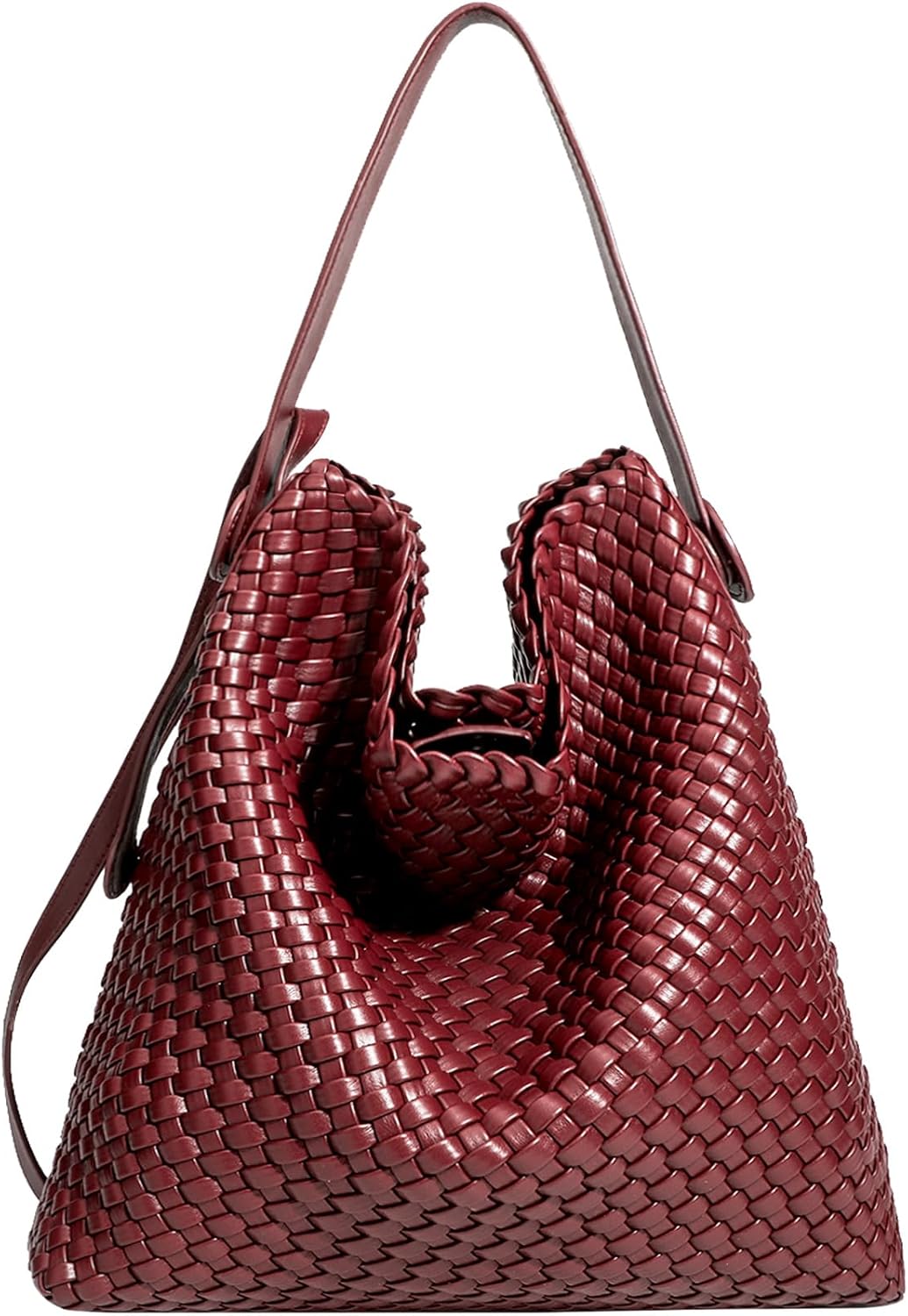 Woven Leather Tote Bag for Women Large Woven purses shoulder bag Fashion Shopping Travel Handbags