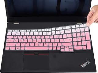 Keyboard Cover Compatible with ThinkPad E580 E590 E595 T570 T575 T580 T590 L590 P51s P52 P52s (NOT for P51) - Gradual Pink