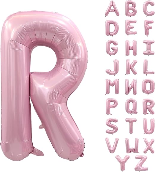 Amazon.com: Pink Letter R Balloons 40 Inch, Pastel Pink Happy Birthday ...