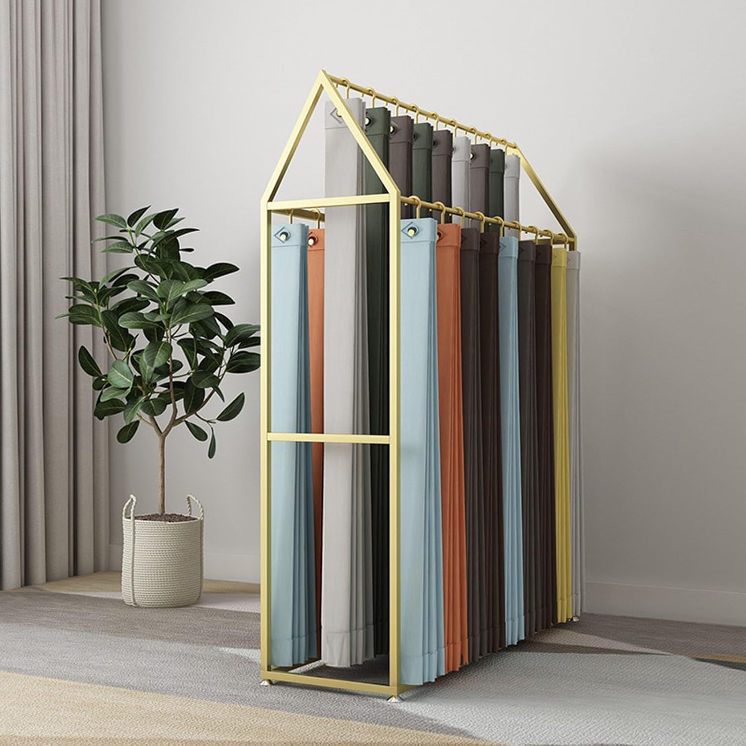 Freestanding Metal Scarf Storage Organizer Rack, Commercial Hijab Silk Shawl Pant Tie Belt Towel Display Stand, Store Garment Rack, Scarf Display Stand for Retail Boutiques