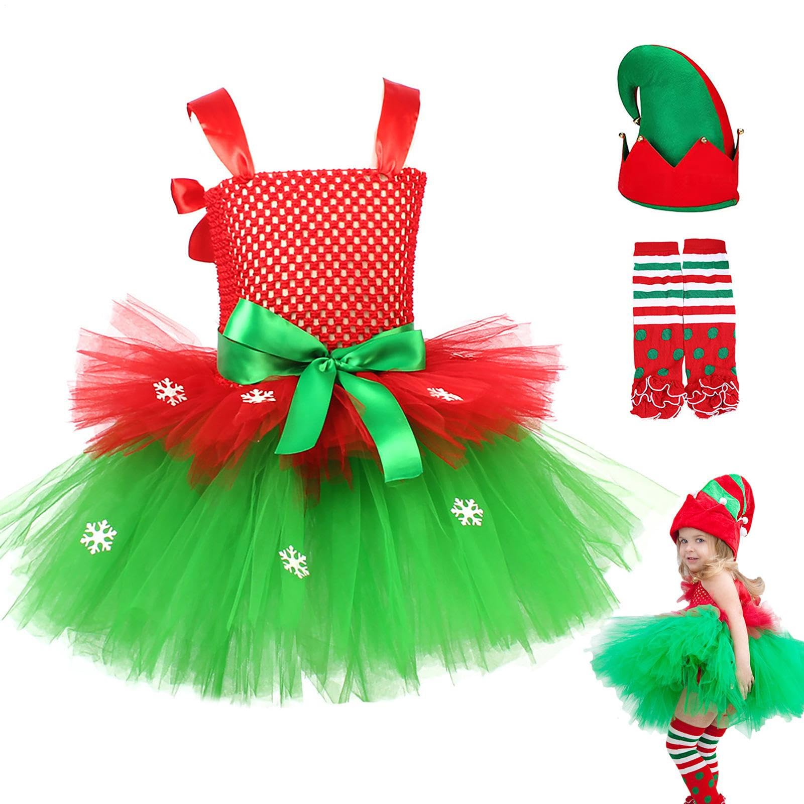 Abito di Natale per bambine Abito senza maniche in tulle da travestimento