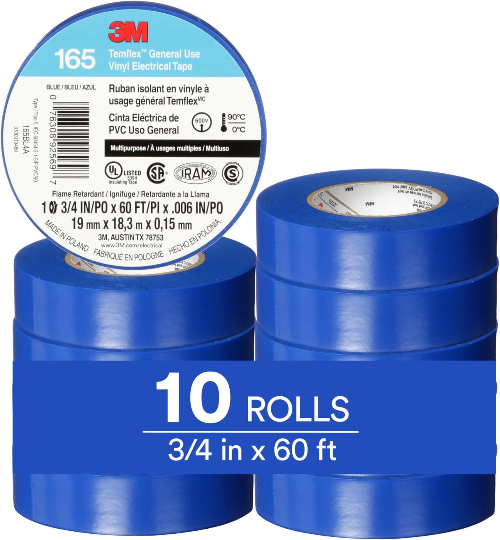 3M Electrical Tape - 10 Rolls, Black -14