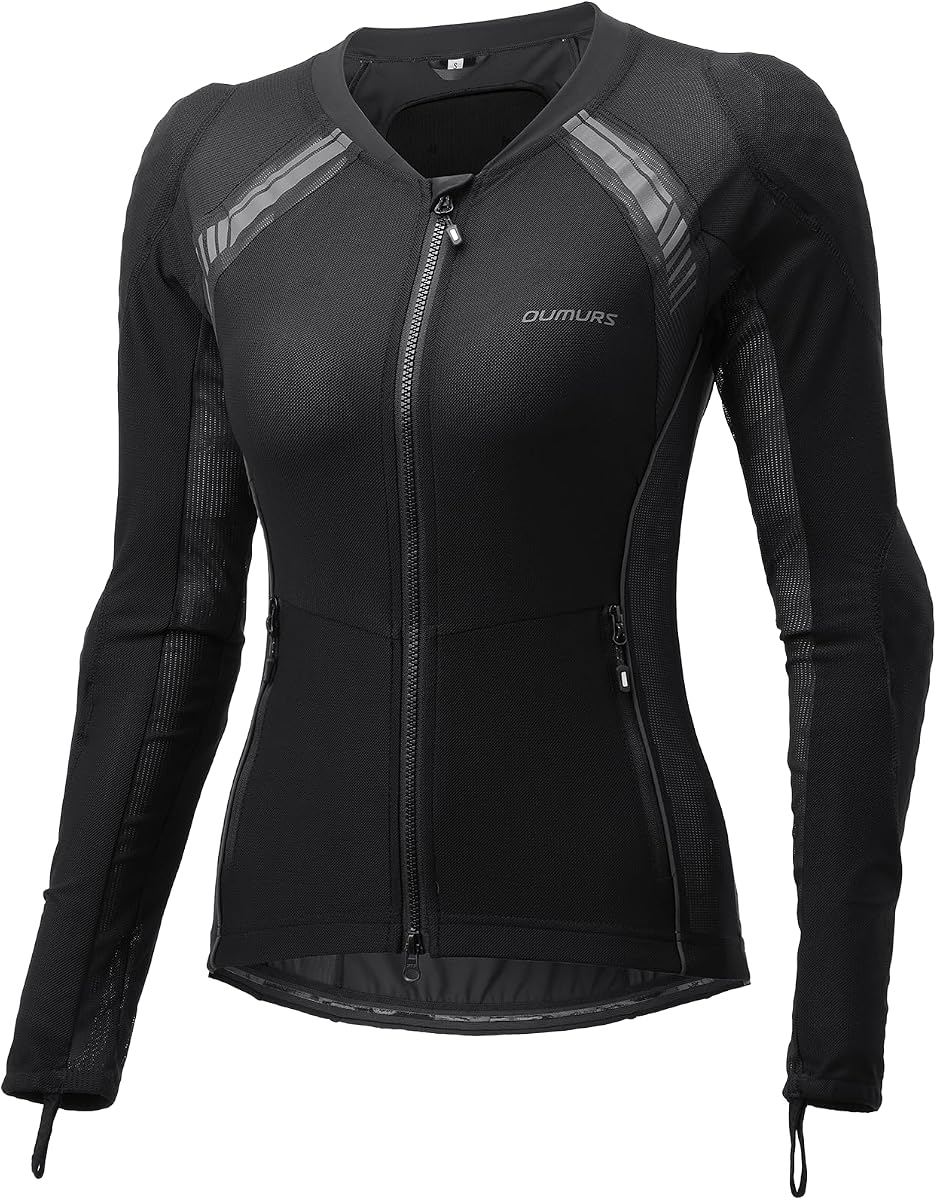 Oumurs Motorcycle Jacket Women with CE1&CE2 Armored Motorcycle Shirt Protective Mesh Jacket, All Season Motorcycle Shirt