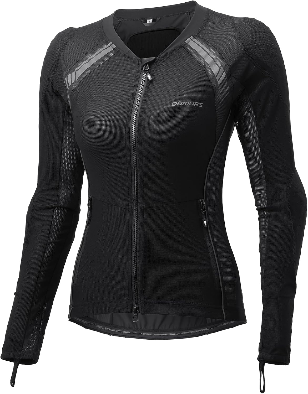 Oumurs Women's Armored Motorcycle Jacket with CE1&CE2 Protective Gear - Summer Riding Shirt