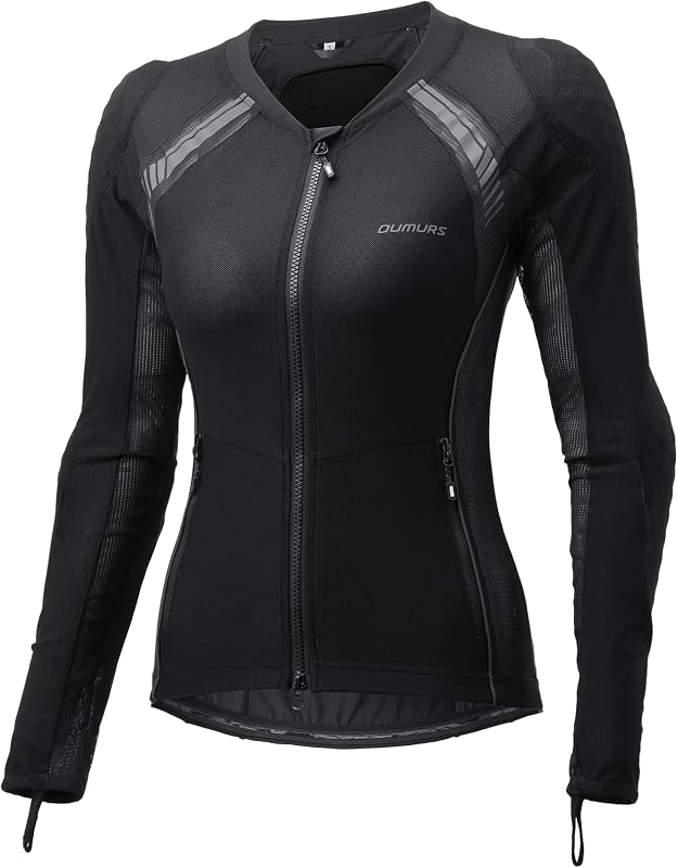 Oumurs Motorcycle Jacket Women with CE1&CE2 Armored Motorcycle Shirt Protective Mesh Jacket, All Season Motorcycle Shirt