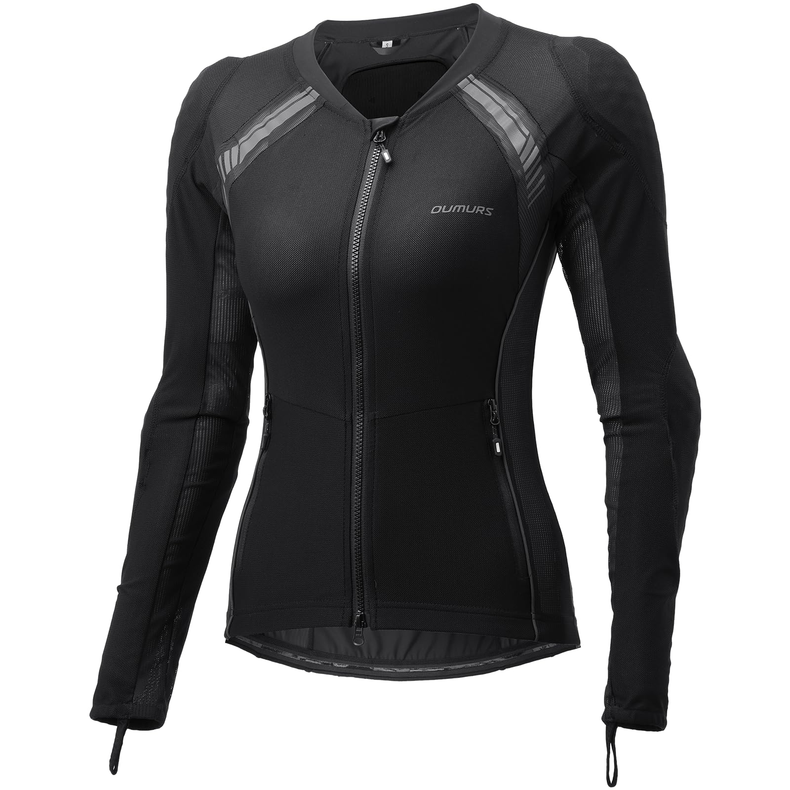 Oumurs Motorcycle Jacket Women with CE1 & CE2 Armored Motorcycle Shirt