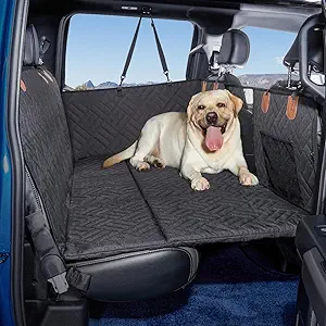 Dog Back Seat Extender for Truck,Truck Dog Seat Cover Back Seat,Pet Hammock,Non Inflatable Car Bed Mattress Pet Seat Covers for F150/RAM1500/Silverado (Black)