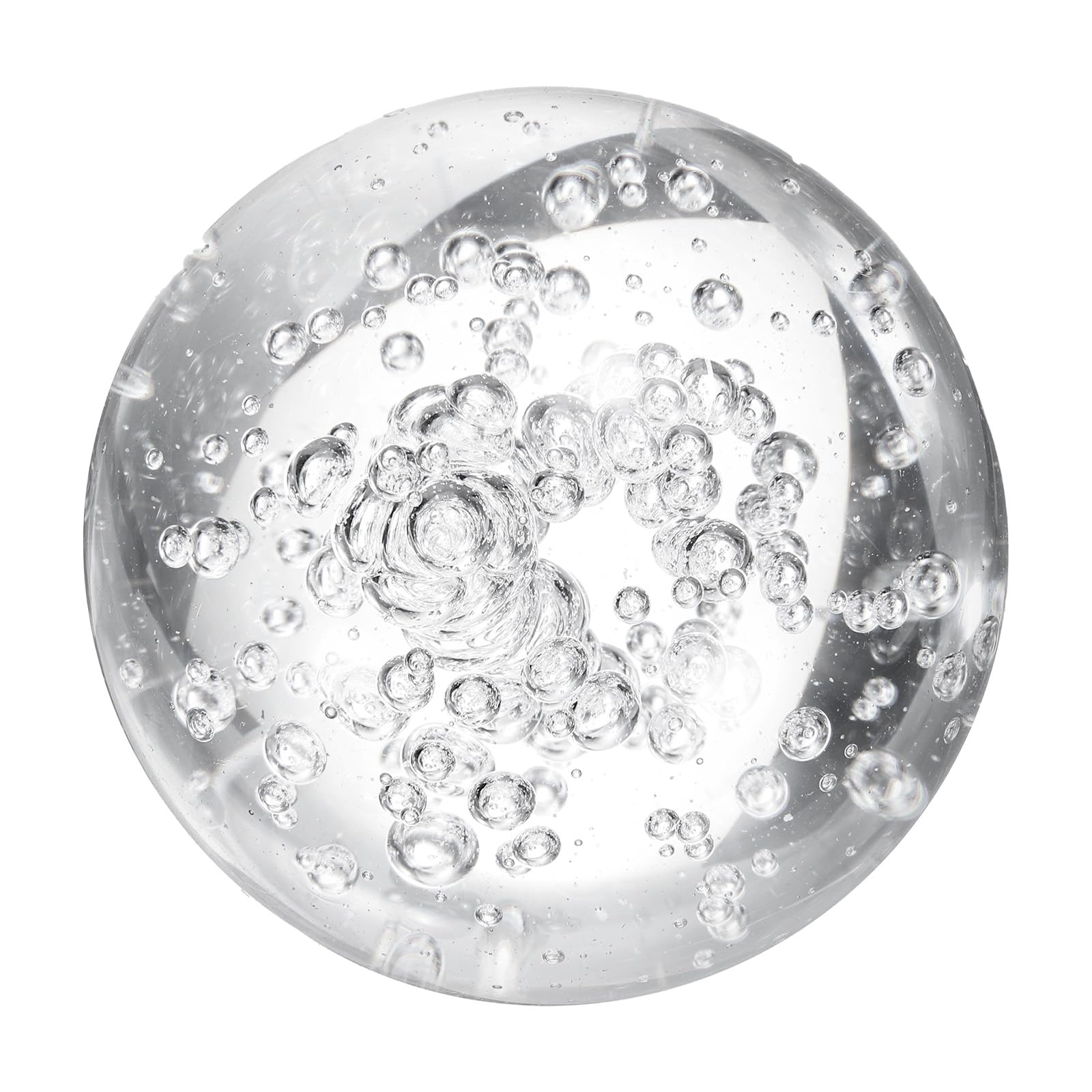 Boule de cristal à bulles 90mm uxcell en verre solide transparent pour fontaine Feng Shui