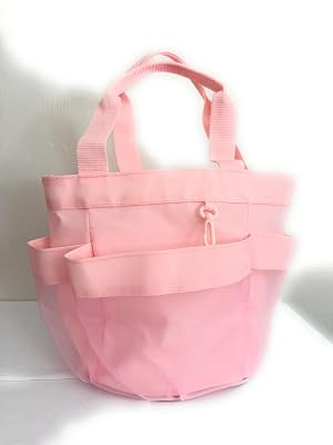 Pink Shower Caddy with Storage Compartments Casual Shopping Carry-All for Daily Use