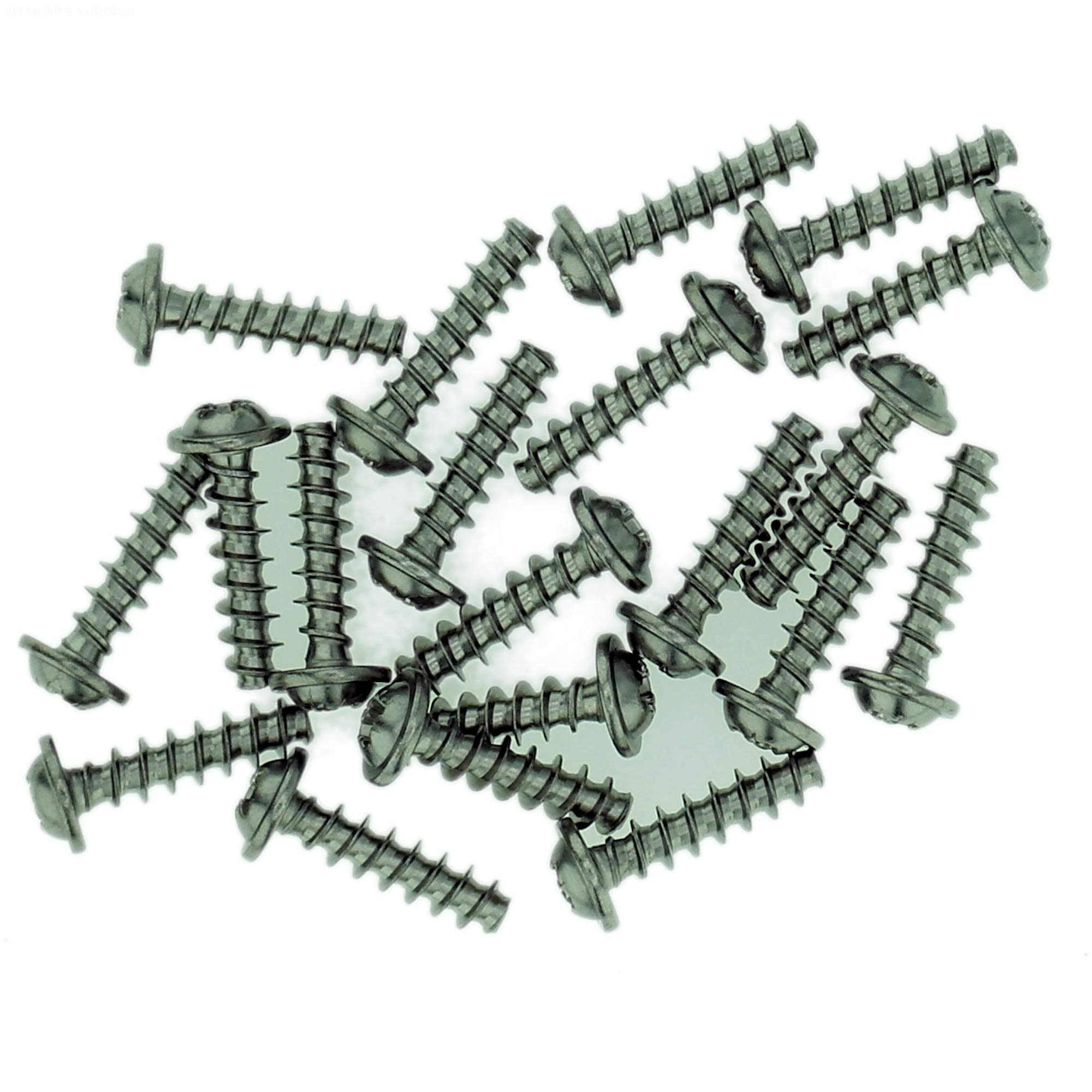 Singularity Supplies D3.5 (3.5Mm X 14Mm) Pozi Pan Screws For Plastic (Flanged) - Stainless Steel (A2) (Pack Of 20)
