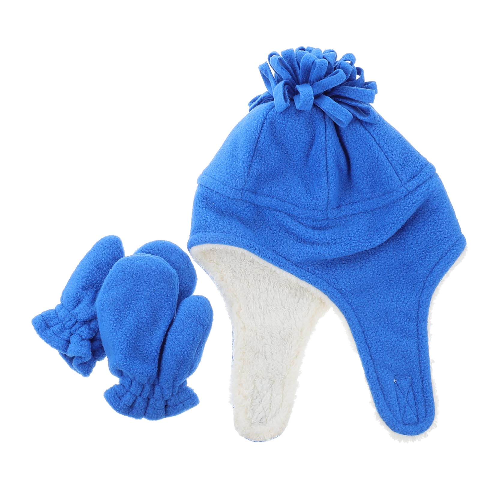 FRCOLOR Infant Ear Flap Caps for Boys and Girls Winter Hat and Mittens Set Newborn Hat and Gloves for Toddlers