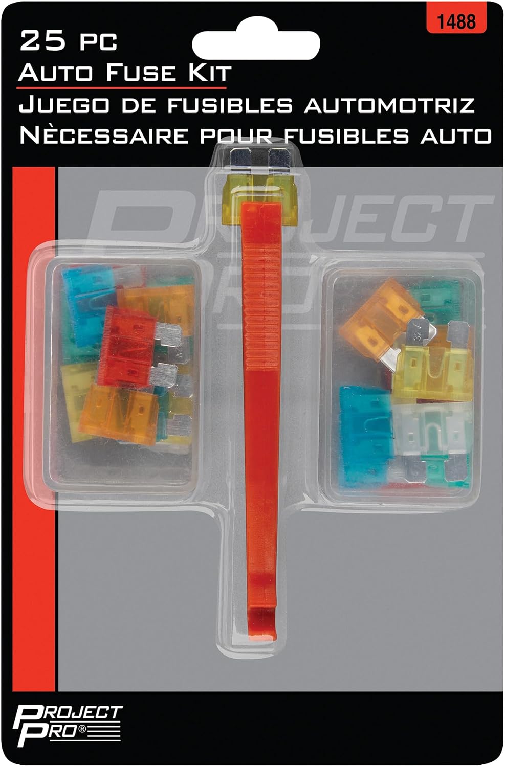 Performance Tool 1488 Complete Fuse Kit with Fuse Puller and Storage Case - Includes 7 Sizes of Fuses (5-30 Amp) and Bonus Puller